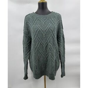 Arizona Jean Co Womens Long Sleeve Oversized Sweater Size S Sage Leaf